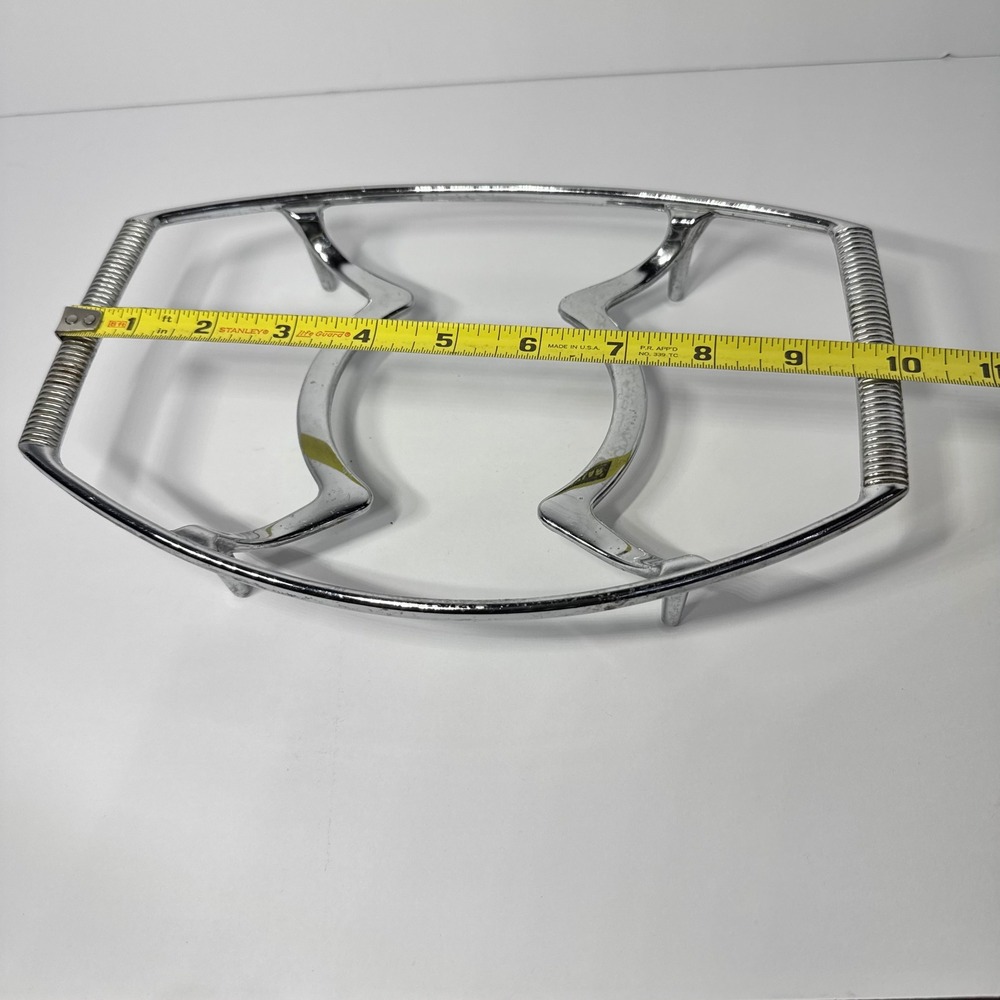 Vintage Corning Ware P-11-M Chrome‎ Serving Cradle Ribbed Handle Roaster Trivet - Picture 7 of 9